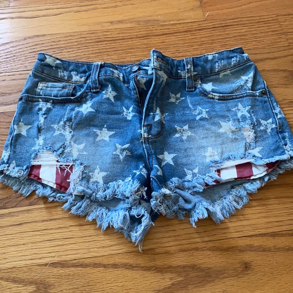 American flag shortie shorts
